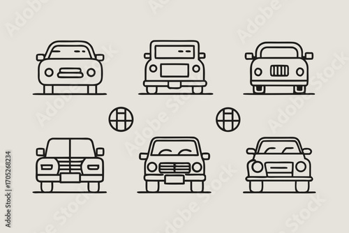 Transportation icons set vector including cars trucks buses and other vehicles
