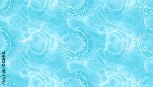Seamless Cyan Squiggle Pattern Soft Blur Summer Tile