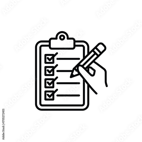 Hand checking off items on a clipboard checklist