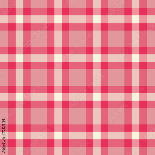 Charming pink  cream plaid pattern. A versatile background for fabrics, web design, crafts  textiles. Evokes warmth, nostalgia  classic style.