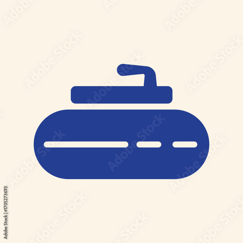 Dynamic blue curling stone icon symbolizing winter sport competition and precision on ice