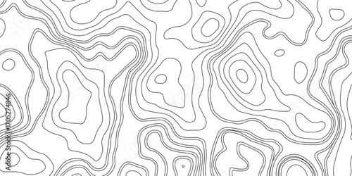 Abstract vector topography map background with wavy contour lines, geometric grid, and mountain relief for hiking, navigation, and cartography design .