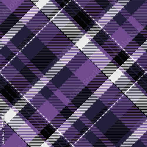 Detailed purple plaid pattern background. Classic and stylish. Ideal for textures, apparel designs, or creative projects needing a vintage feel.