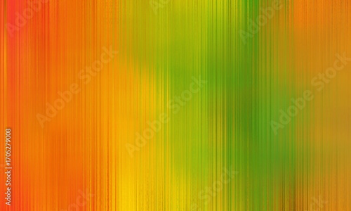 Abstract vertical lines in orange, yellow, and green colors forming gradient texture. Digital background illustration. Modern template for wallpaper, poster, banner, header, card, invitation, postcard