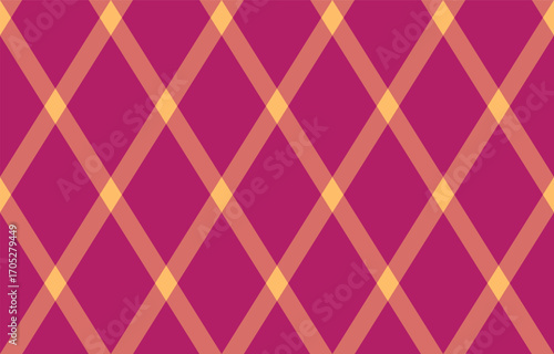 Argyle pattern of geometric rhombus. Harlequin check wallpaper design. Classic diamond shaped textile material for web background, print fabric clothing, sweater, wrapping paper, gift card, invitation