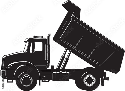 Dump Truck Vector Illustration Hauling Construction Heavy-Duty Equipment