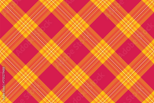 Quality vector plaid pattern, simplicity texture check fabric. Floor background seamless textile tartan in red and bright colors.