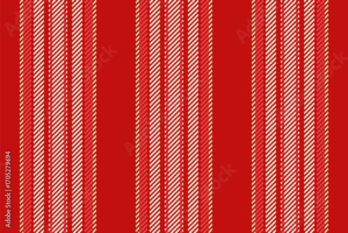 Vibrant red and white stripe pattern. Textile design, perfect for backgrounds, fabrics, apparel and creative projects. Festive, bold and eyecatching texture.