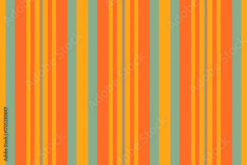 Vibrant striped pattern featuring orange, yellow, and teal colors. A playful design, useful for backgrounds, textiles, or creative projects demanding a lively texture.
