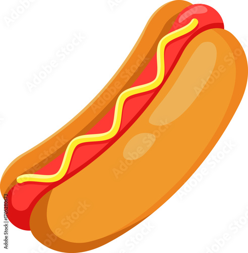Illustration of Hotdog with Mustard
