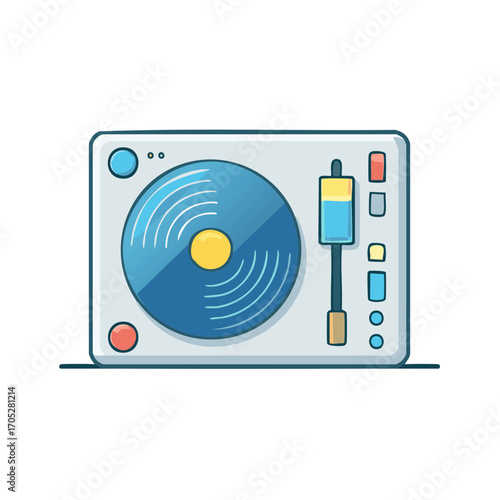 Stylish Turntable Sound System for DJ Music Production and Vinyl Record Listening