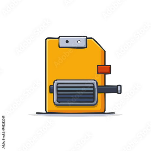 Yellow Server Processing Unit Data Storage Hardware Component Technology Icon