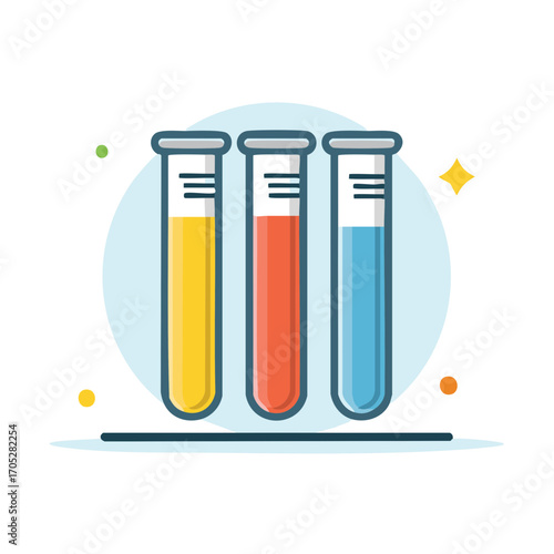Vibrant Test Tubes with Colorful Liquids for Science and Experiment Concepts