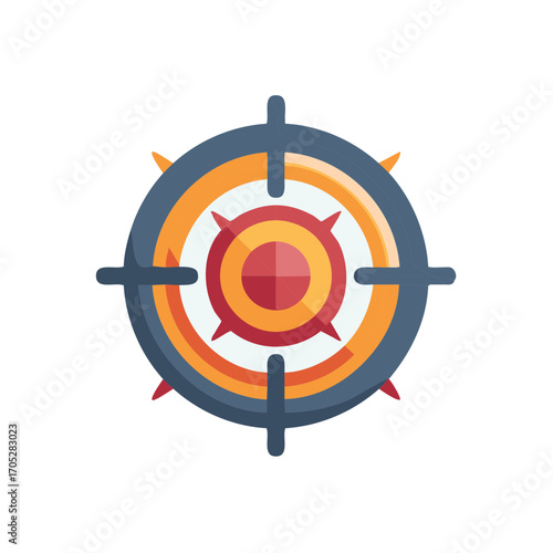 A graphic icon depicting a target with concentric circles, crosshairs, and bullseye design promoting accuracy