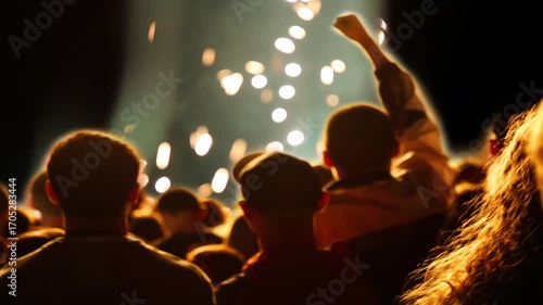 A Crowd of People at a Protest. An Explosion with Fire and Flame. Explosion and Fire During a Protest. Dramatic Cinematic Shot
