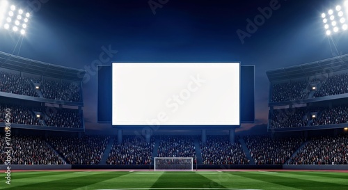 Stadium LED Screen Mockup Night Game Thrilling Wide View Public Advertisement