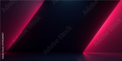 Colorful glowing spotlights shine with motion and texture, illuminating a dark stage backdrop