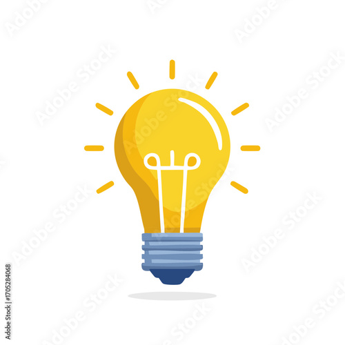 Illuminated Light Bulb Generating Bright Ideas Symbolizes Innovation and Creativity