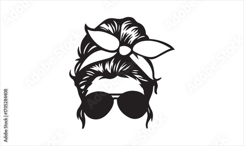 Woman with Bun and Glasses