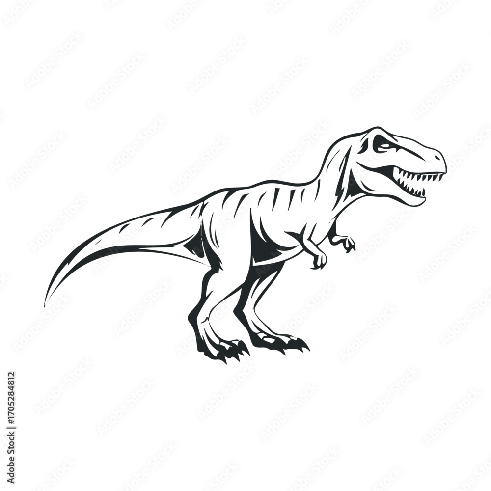 Fototapeta premium A fierce Tyrannosaurus Rex is shown roaring.