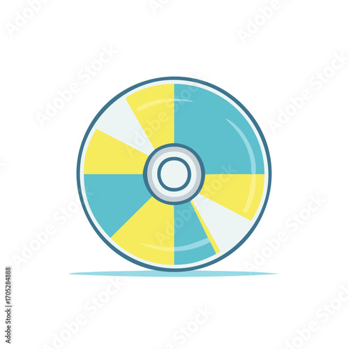 Colorful segmented disc vector illustration modern flat design for multimedia and data storage