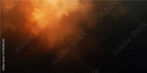 Abstract dark smoke from a factory fire in the night sky