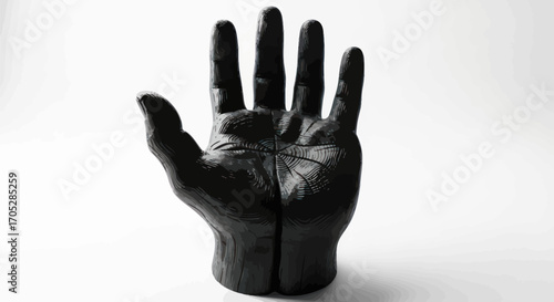 Mysterious ebony hand sculpture, a palmistry symbol of fate and hidden pathways