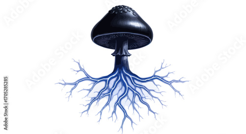 Mystical fungal network: a luminous connection in the delicate balance of life