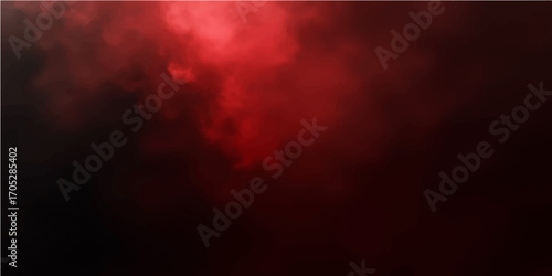 Bright crimson smoke swirls against a dark abstract sky, creating a fiery, cloud-like texture with brilliant rays of light and a cosmic feel