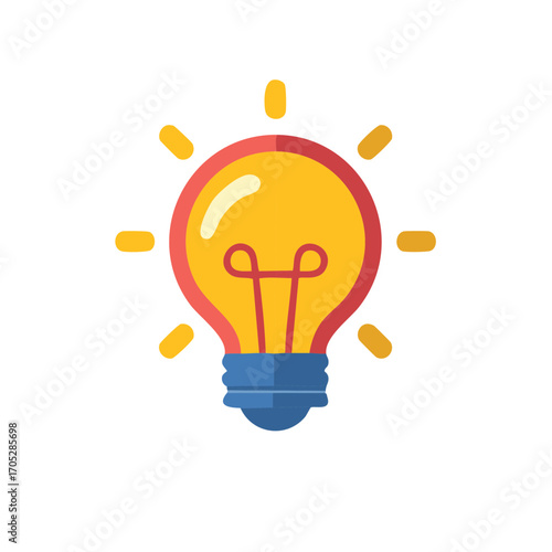 Bright yellow light bulb design illustration for ideas and creativity