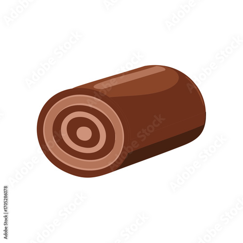 Chocolate Swiss Roll Cake Dessert with Swirl Pattern