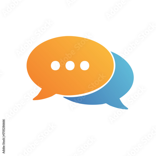 Gradient orange and blue chat bubbles illustration for communication concept