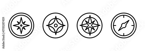 Compass icon vector. arrow compass icon sign and symbol