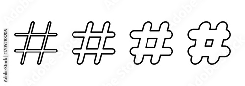 Hashtag icon vector. hashtag sign and symbol