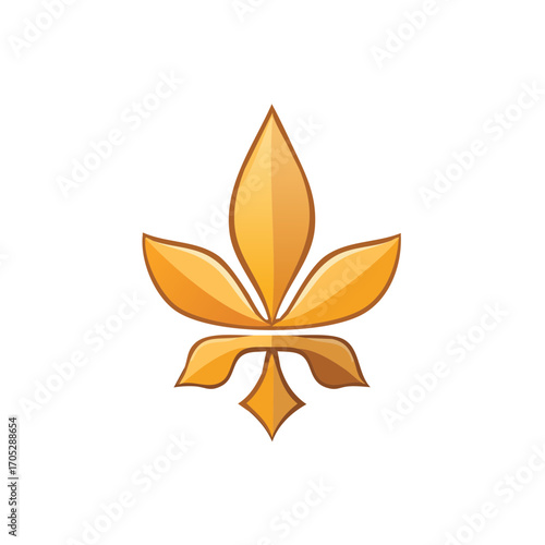 Gold Fleur De Lis Style Design Symbol Icon Emblem Royal Shape