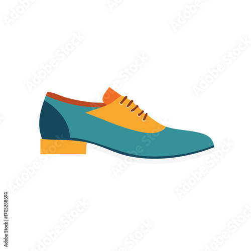 Stylish vibrant multicolored men's formal lace up shoe vector graphic design element for fashion and footwear