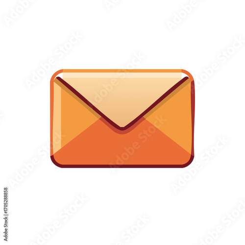 Brightly colored envelope graphic design representing mail, communication, or message concept on white