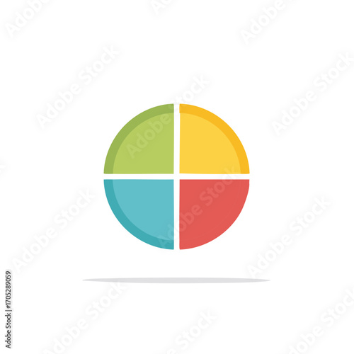 Free Download Colorful circular graphic with four segments for business or design - GFXLoad