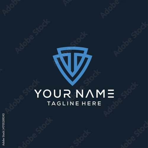 Free Download Abstract letter T shield logo design. A premium nominal monogram sign for business. - GFXLoad