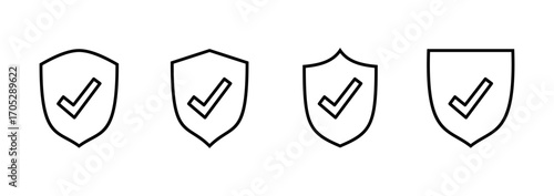 Shield check mark icon vector. Protection approve sign. Insurance icon