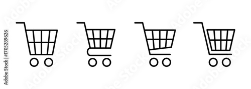 Shopping icon vector. Shopping cart sign and symbol. Trolley icon