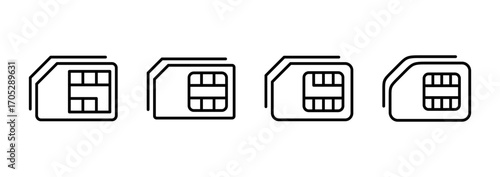 Sim card icon vector. dual sim card sign and symbol