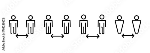 Social distance icon vector. social distancing sign and symbol. self quarantine sign