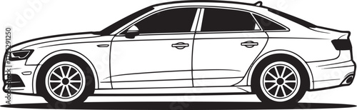 Car Sedan Silhouette for Automotive Design and Transportation Projects Artwork
