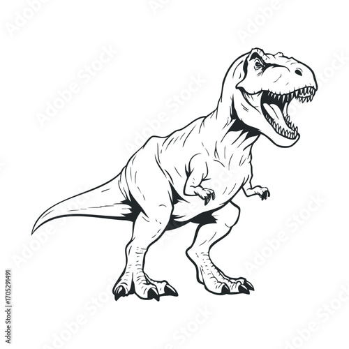 A detailed T-Rex with its mouth open.