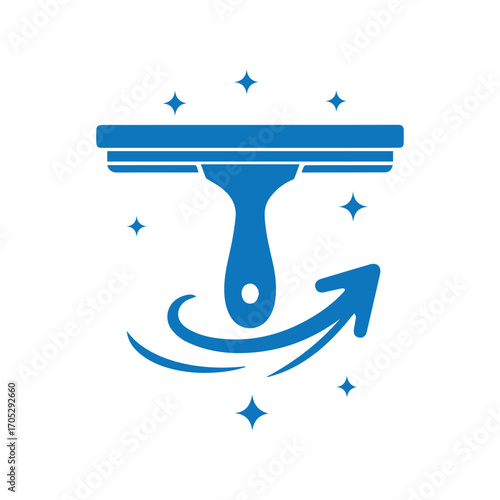 Dynamic sweeping cleaning logo representing speed, hygiene and spotless interiors