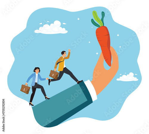 Reward or bonus to motivate employee on hard working to reach success.