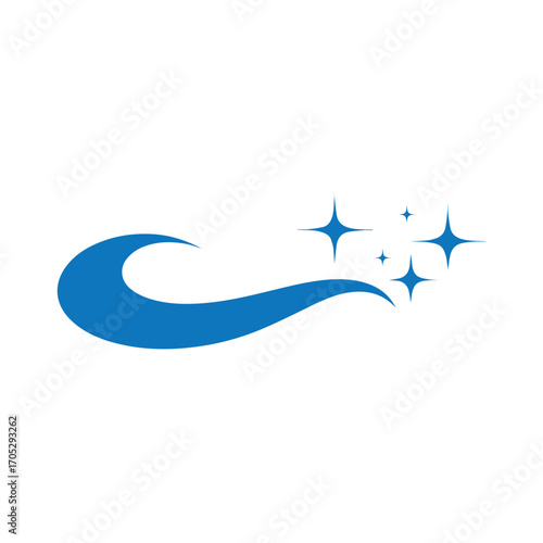 Simple cleaning spray mist logo representing disinfection, freshness and hygiene care