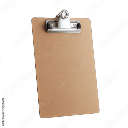 Beige clipboard with metal clip