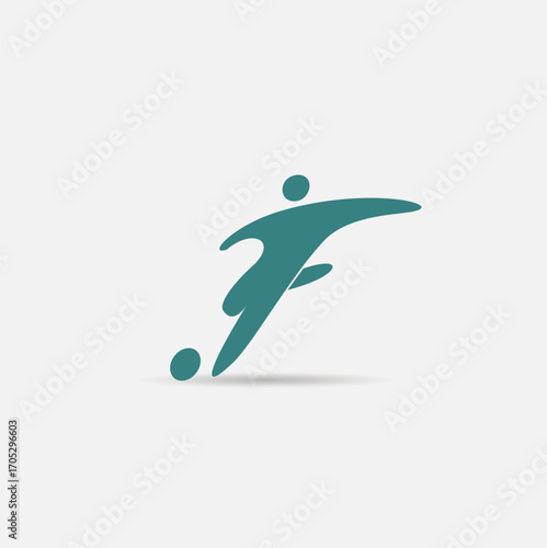 Dynamic figure performing a kick in a minimalist design showcasing athleticism and movement in a sports-themed style